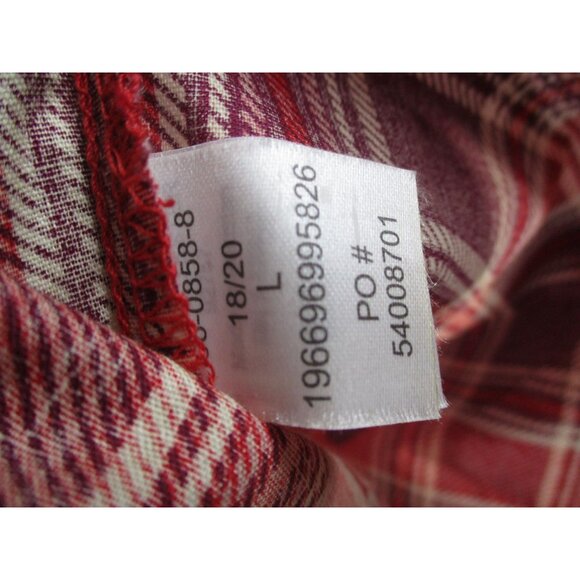 Only Necessities Womens Size L Red Plaid Sleeveless Button-Down Tunic Top - Picture 8 of 11